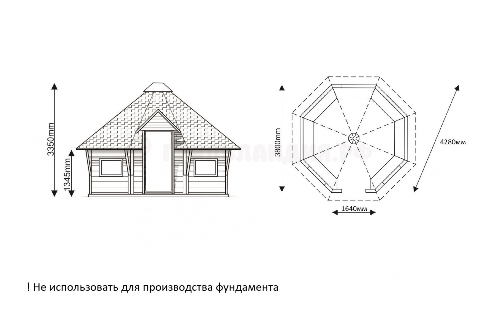 Чертеж гриль домика